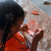 Nylo Painting Tree Bark for the Collage